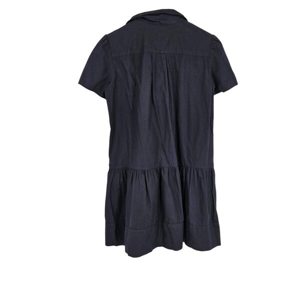 Athe Vanessa Bruno Dress Black Button Down Short Sleeve Collared Mini Size 4-6 - Picture 6 of 6